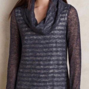 ♥ Moth Cowl Neck Long Sleeve Top in Alpaca Wool and Cotton Stripe MEDIUM   - H